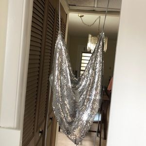 Silver , sequin Halter top